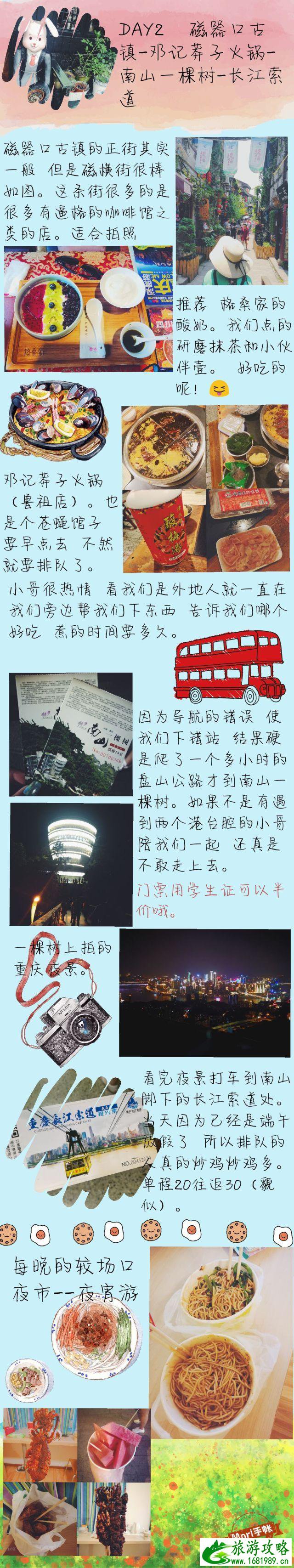 重庆五天四夜旅游攻略