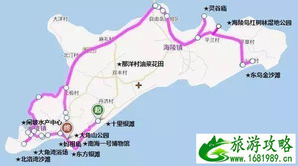 广东阳江海陵岛景点分布地图 附美食地点 广东阳江海陵岛景点分布地图 附美食地点