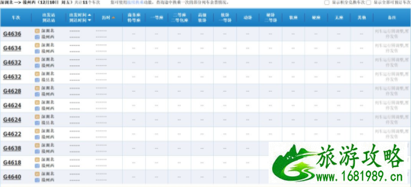 赣深高铁票价一览表2021 赣深高铁票价一览表2021