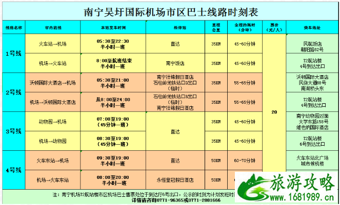 2021年6月起南宁机场机场巴士2号线取消江南客运站进站停靠 2021年6月起南宁机场机场巴士2号线取消江南客运站进站停靠