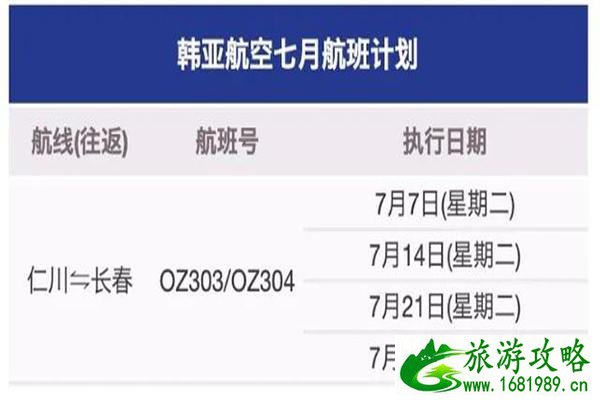 国内各大航空公司7月国际航班计划盘点