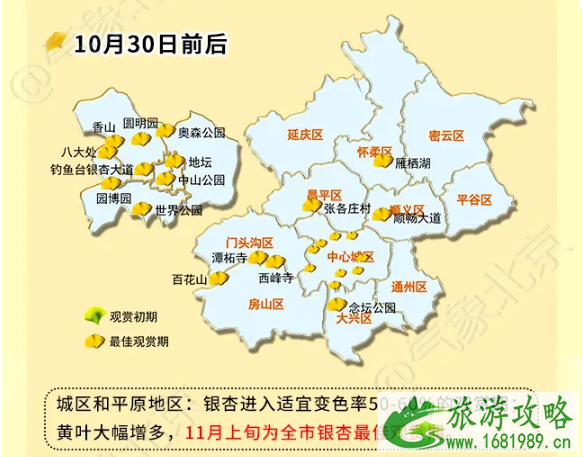 2020北京银杏叶观赏时间及地点推荐