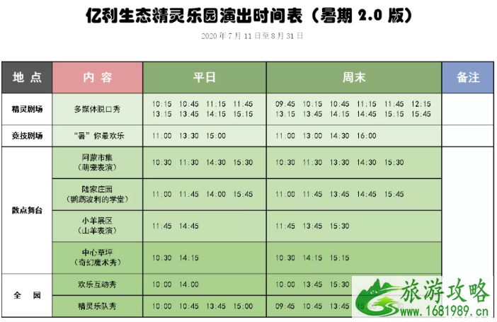 2020天津亿利精灵生态乐园门票价格及演出时间表 2020天津亿利精灵生态乐园门票价格及演出时间表
