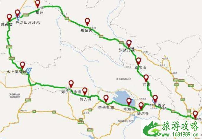 甘青大环线旅游地图 2020甘青大环线旅游攻略路线 甘青大环线旅游地图 2020甘青大环线旅游攻略路线