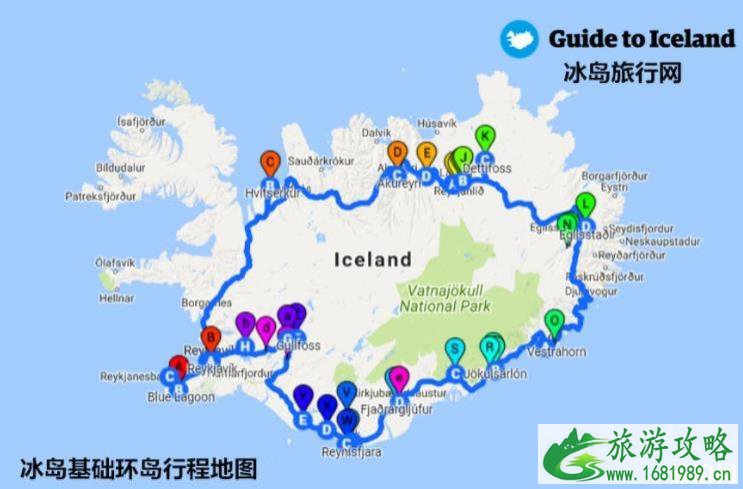 冰岛旅游景点地图