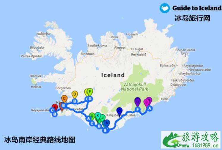 冰岛旅游景点地图