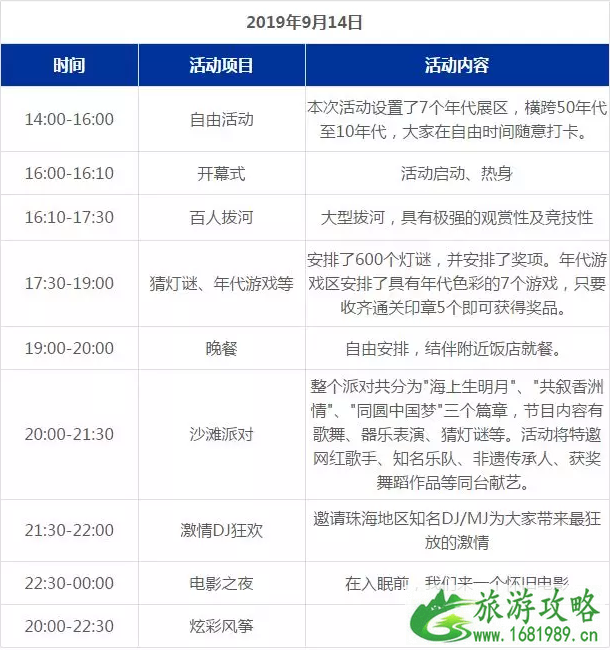 2022珠海中秋节哪里有活动+活动内容