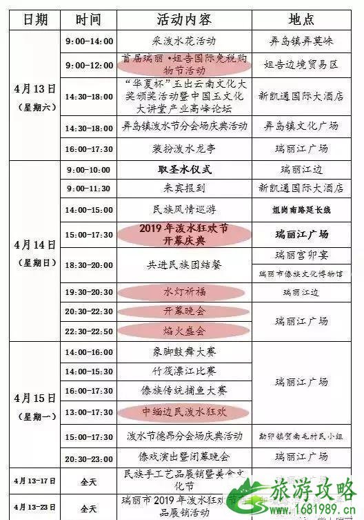 2022瑞丽泼水节时间 附活动时间安排