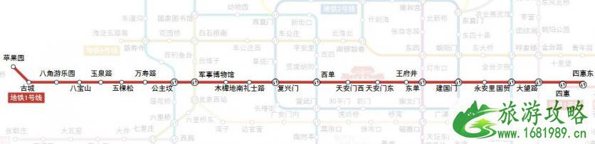 北京地铁1号线的站点+线路图+时间表 北京地铁1号线的站点+线路图+时间表