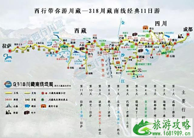 四川自驾游最佳路线图