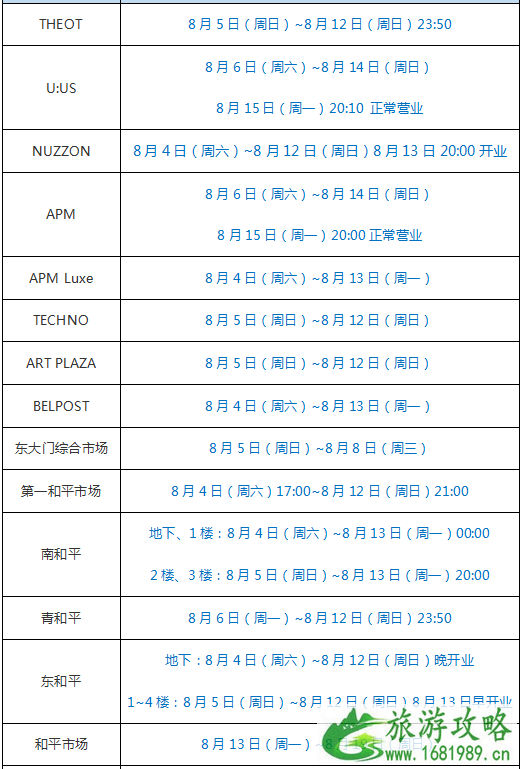 2022年韩国东大门各大商场夏季休假时间 2022年韩国东大门各大商场夏季休假时间
