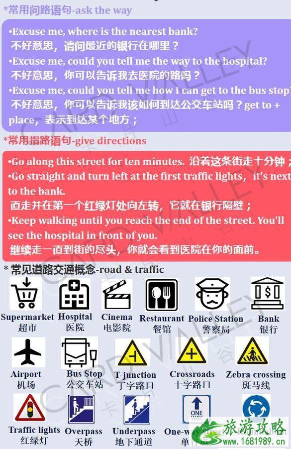 旅游问路指路英语怎么说
